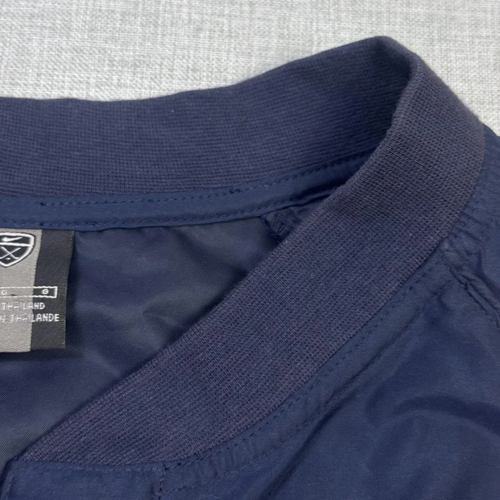 Nike Golf Windbreaker Jacket Mens Large Blue Pullover Zip Pockets Elastic Hem